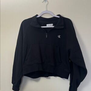 Calvin Klein Black Quarter-Zip Sweatshirt